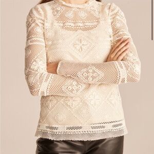 NWOT REBECCA TAYLOR crochet lace blouse
